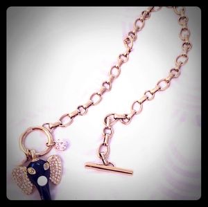 Ann Taylor Gold Choker w Enamel & Jewel Elephant